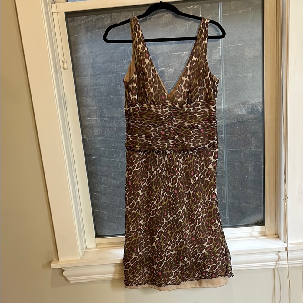 Trina Turk Brown Sheath Dress V-neck Sleeveless